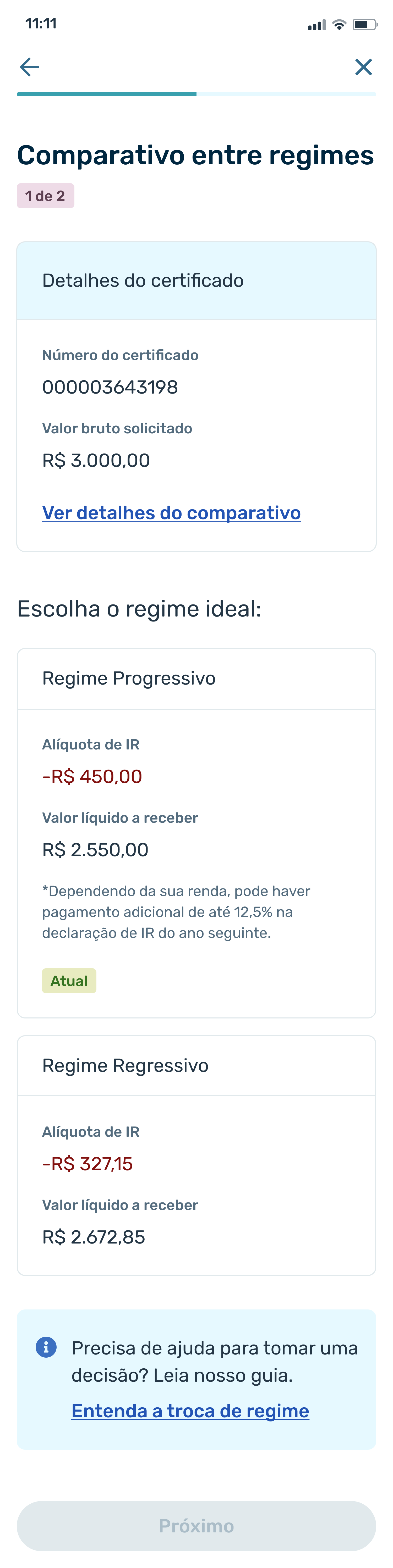 Informational screen from the tax digitization flow (mobile)