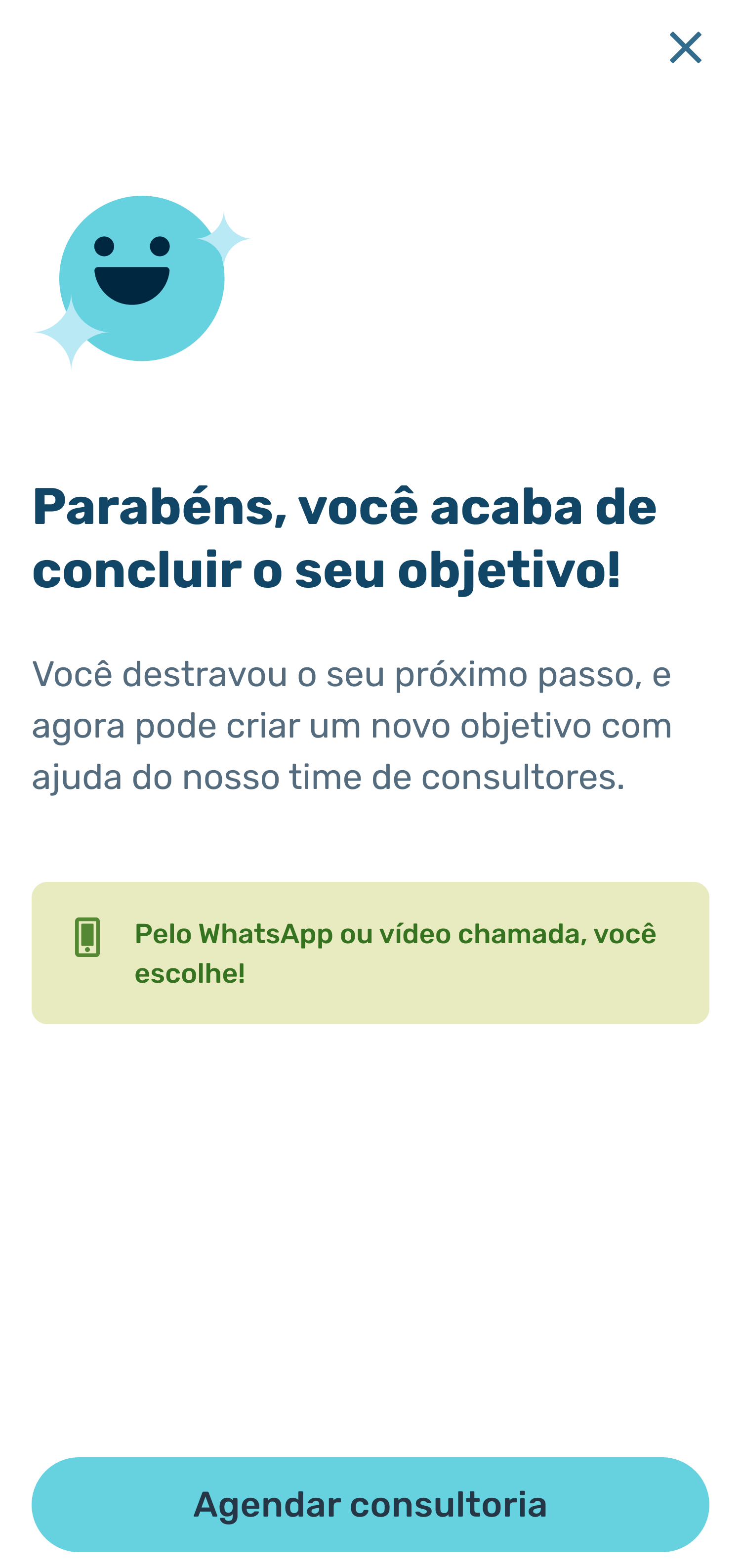 Success screen in Financial Health (mobile)